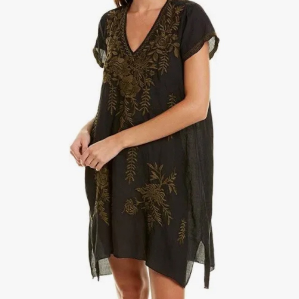 Johnny Was handkerchief embroidered shirt dress